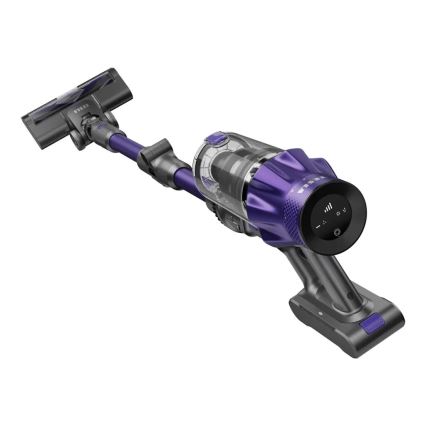 TESLA Electronics PureStar - Гъвкав безжичен прахосмукачка тип пръчка 2в1 250W/2200 mAh сив/лилав