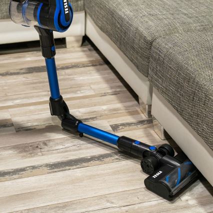 TESLA Electronics PureStar - Гъвкав безжичен прахосмукачка тип пръчка 3 в 1 300W/2200 mAh черно/синьо