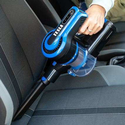 TESLA Electronics PureStar - Гъвкав безжичен прахосмукачка тип пръчка 3 в 1 300W/2200 mAh черно/синьо