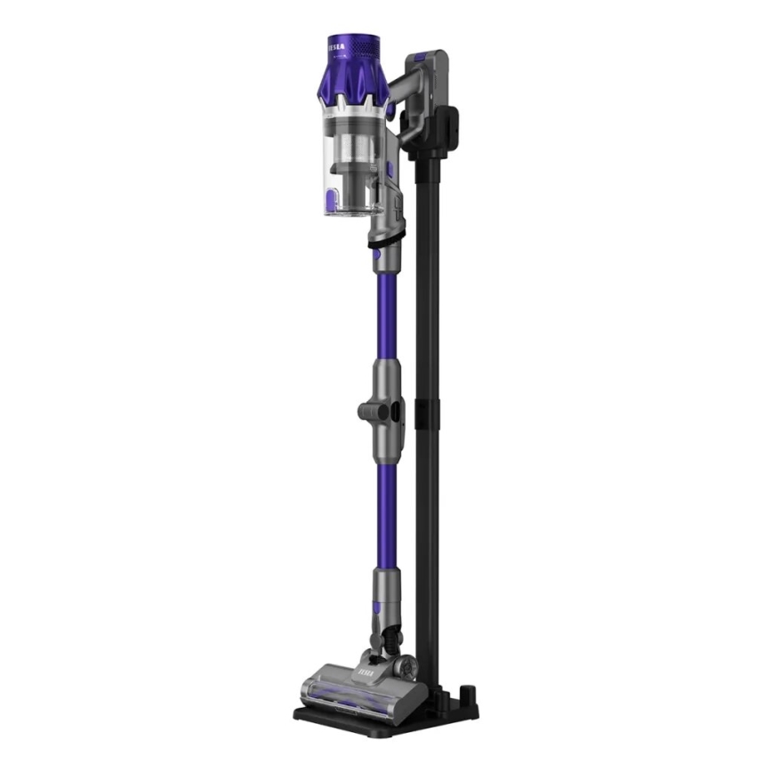 TESLA Electronics PureStar - Гъвкава акумулаторна прахосмукачка с пръчка 2в1 250W/2200 mAh сив/лилава