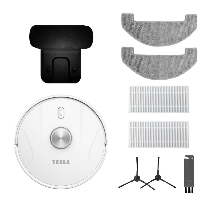 TESLA Electronics RoboStar - Умен роботизиран прахосмукачка 2в1 2600 mAh Wi-Fi бял