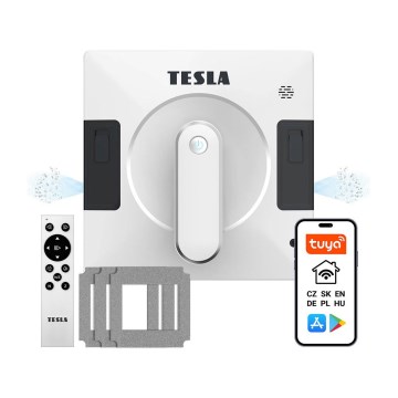 TESLA Electronics RoboStar - Интелигентен уред за почистване на прозорци с двойно разпръскване на вода 72W/230V/500 mAh Wi-Fi + дистанционно управление