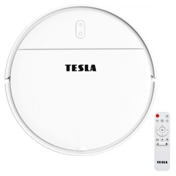 TESLA Electronics RoboStar - Интелигентна прахосмукачка робот 2в1 2500 mAh Wi-Fi Tuya бял + дистанционно управление