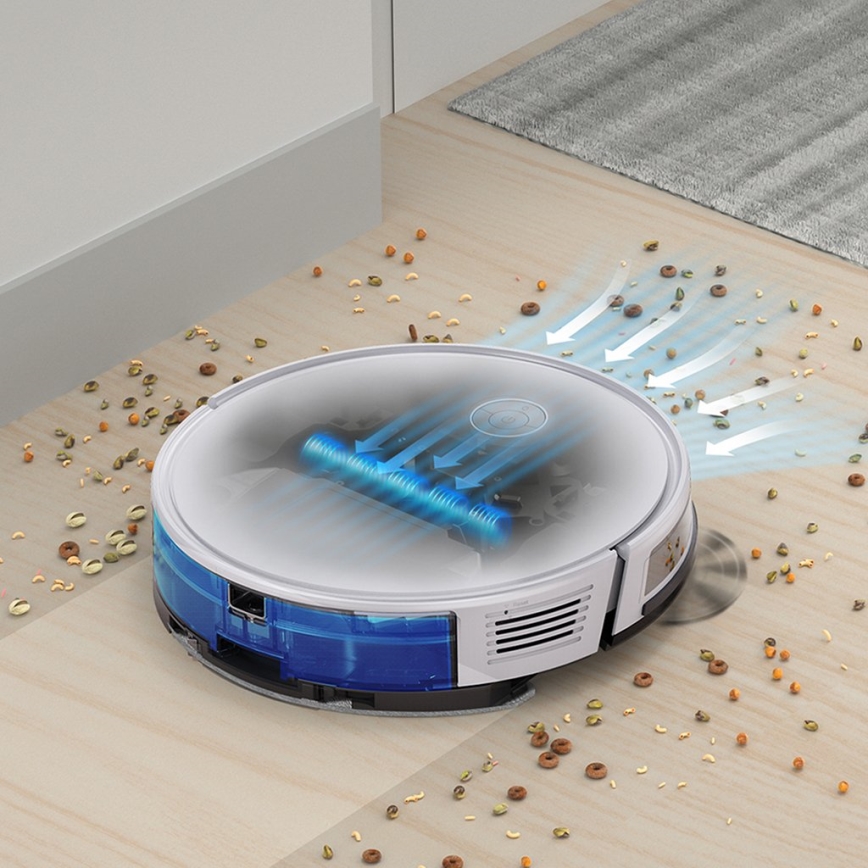 TESLA Electronics RoboStar - Интелигентна прахосмукачка робот 2в1 2600 mAh Wi-Fi бял + дистанционно управление