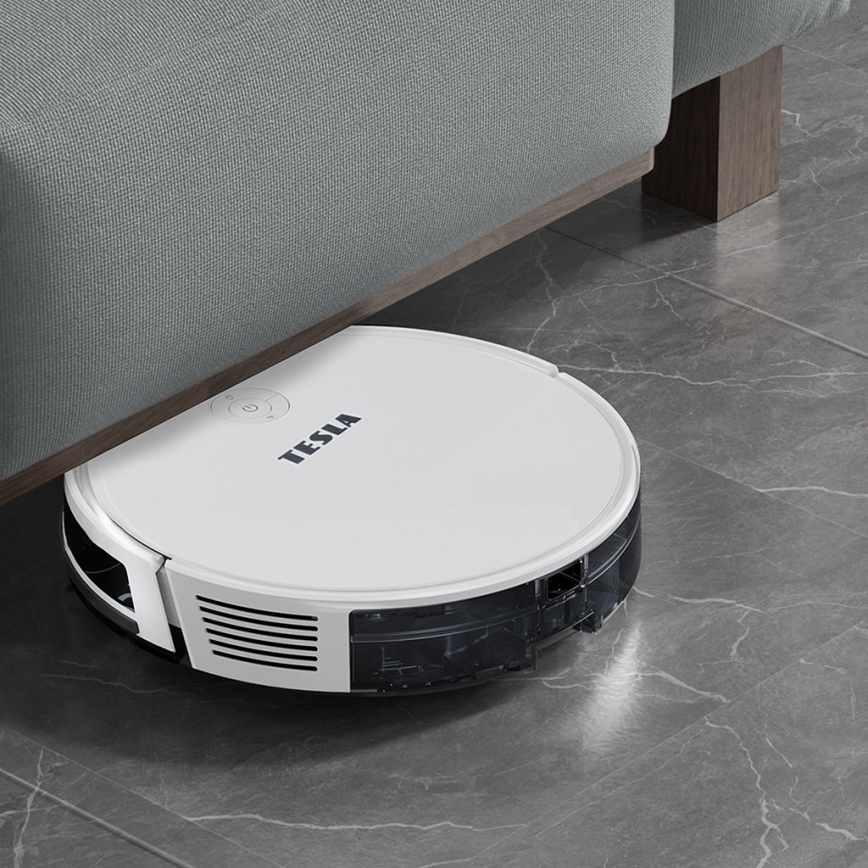 TESLA Electronics RoboStar - Интелигентна прахосмукачка робот 2в1 2600 mAh Wi-Fi бял + дистанционно управление