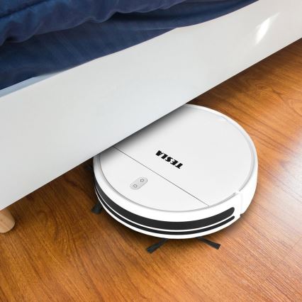 TESLA Electronics RoboStar - Интелигентна прахосмукачка робот 2в1 2500 mAh Wi-Fi Tuya бял + дистанционно управление