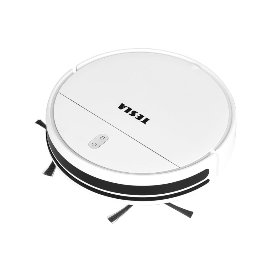 TESLA Electronics RoboStar - Интелигентна прахосмукачка робот 2в1 2500 mAh Wi-Fi Tuya бял + дистанционно управление