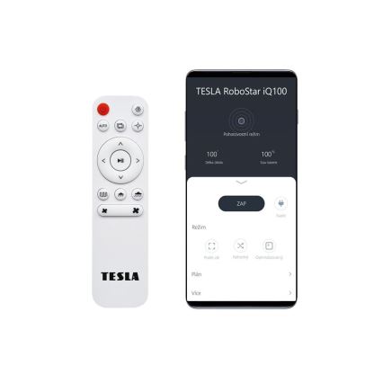 TESLA Electronics RoboStar - Интелигентна прахосмукачка робот 2в1 2500 mAh Wi-Fi Tuya бял + дистанционно управление