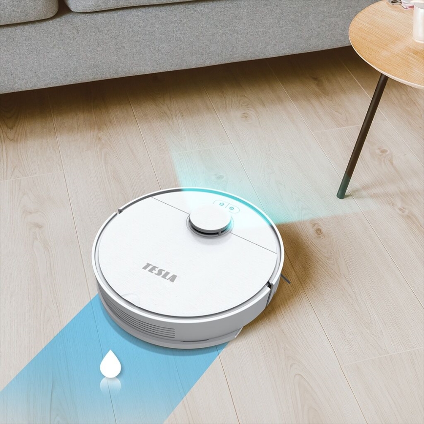 TESLA Electronics RoboStar - Интелигентна прахосмукачка робот 2в1 2550 mAh Wi-Fi бял