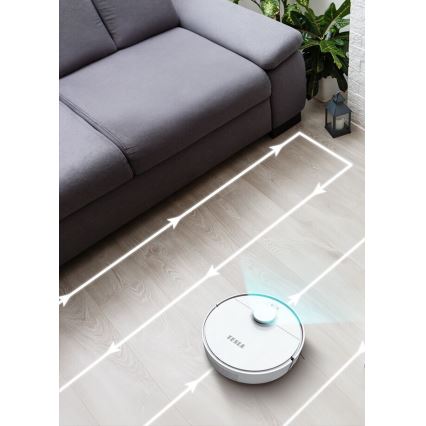 TESLA Electronics RoboStar - Интелигентна прахосмукачка робот 2в1 2550 mAh Wi-Fi бял