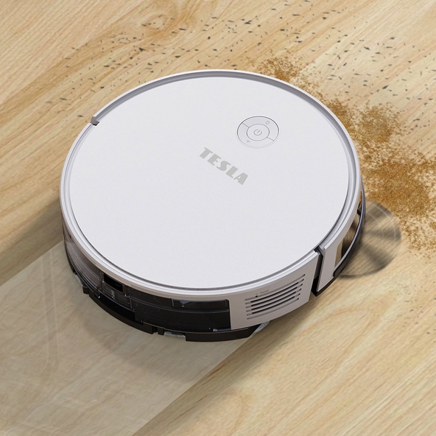 TESLA Electronics RoboStar - Интелигентна прахосмукачка робот 2в1 2600 mAh Wi-Fi бял + дистанционно управление
