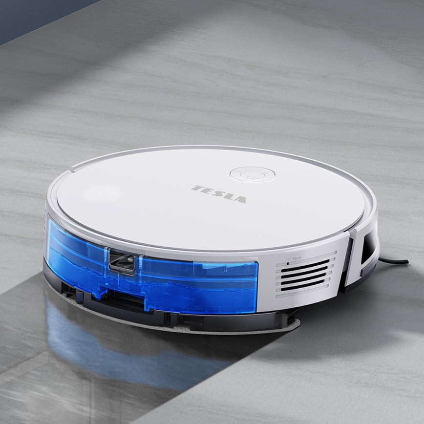 TESLA Electronics RoboStar - Интелигентна прахосмукачка робот 2в1 2600 mAh Wi-Fi бял + дистанционно управление