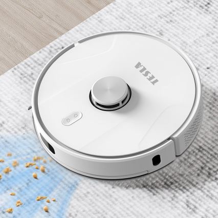 TESLA Electronics RoboStar - Интелигентна прахосмукачка робот 2в1 2600 mAh Wi-Fi бял