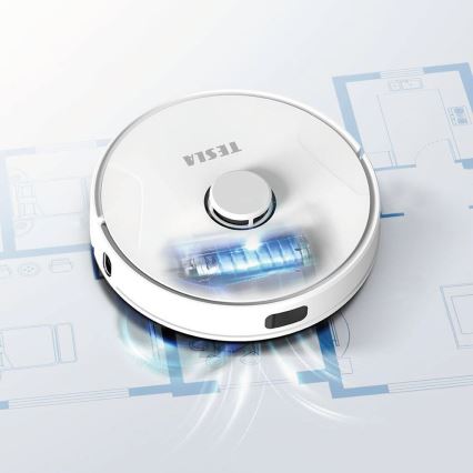 TESLA Electronics RoboStar - Интелигентна прахосмукачка робот 2в1 2600 mAh Wi-Fi бял
