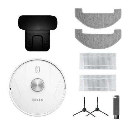 TESLA Electronics RoboStar - Интелигентна прахосмукачка робот 2в1 2600 mAh Wi-Fi бял