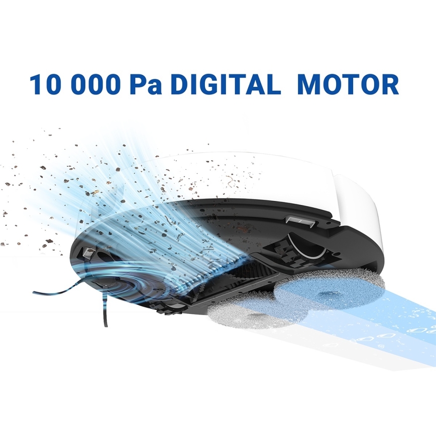 TESLA Electronics RoboStar - Интелигентна робот-прахосмукачка 3 в 1 5200 mAh Wi-Fi бяла