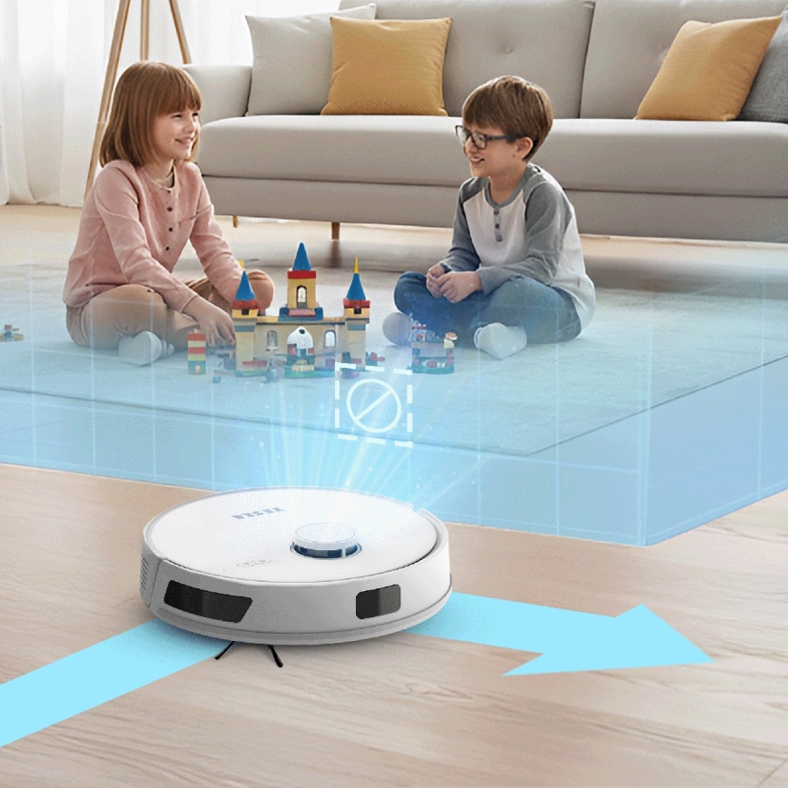 TESLA Electronics RoboStar - Интелигентна роботизирана прахосмукачка 3 в 1 3200 mAh Wi-Fi бяла