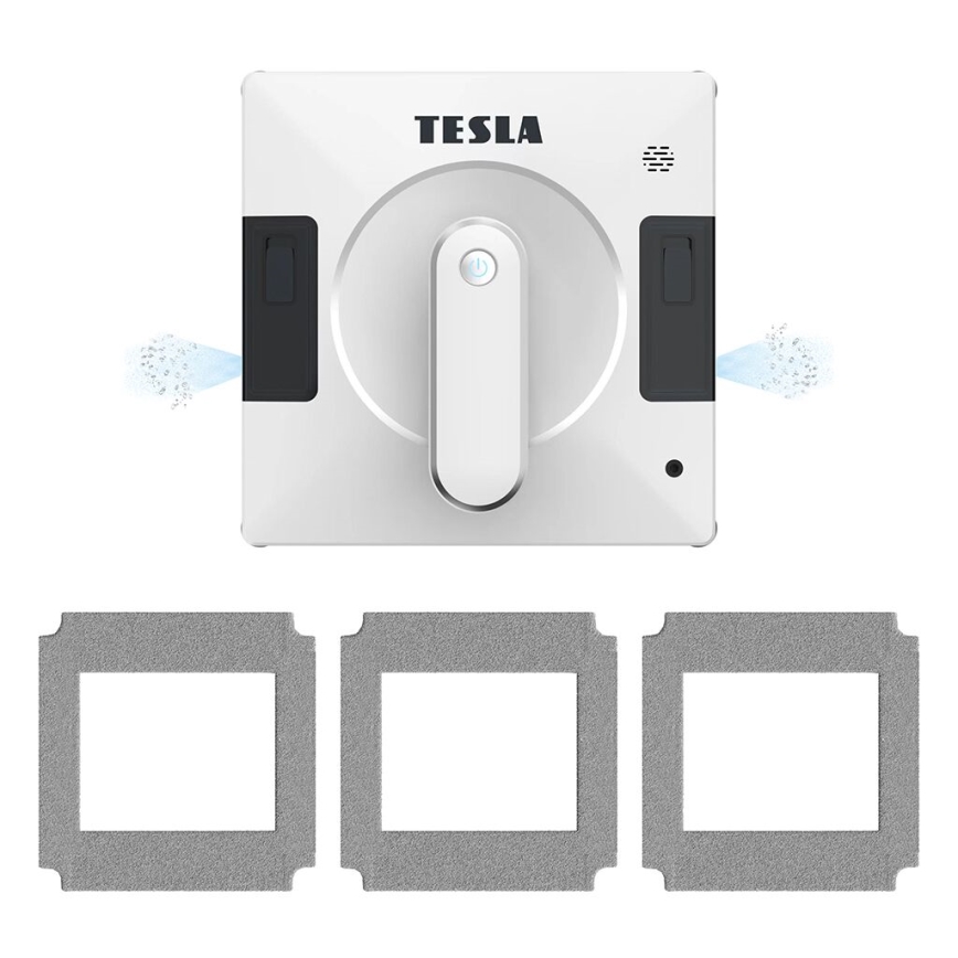 TESLA Electronics RoboStar - Интелигентен уред за почистване на прозорци с двойно разпръскване на вода 72W/230V/500 mAh Wi-Fi + дистанционно управление