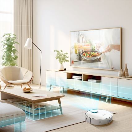 TESLA Electronics RoboStar - Умен роботизиран прахосмукач 2в1 2550 mAh Wi-Fi бял