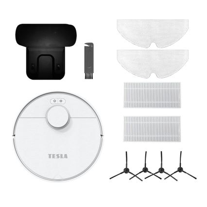 TESLA Electronics RoboStar - Умен роботизиран прахосмукач 2в1 2550 mAh Wi-Fi бял