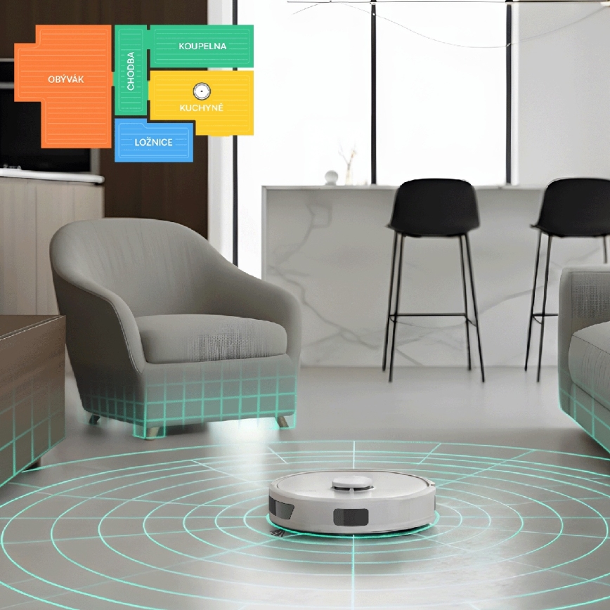 TESLA Electronics RoboStar - Умна робот-прахосмукачка 2 в 1 3200 mAh Wi-Fi бяла