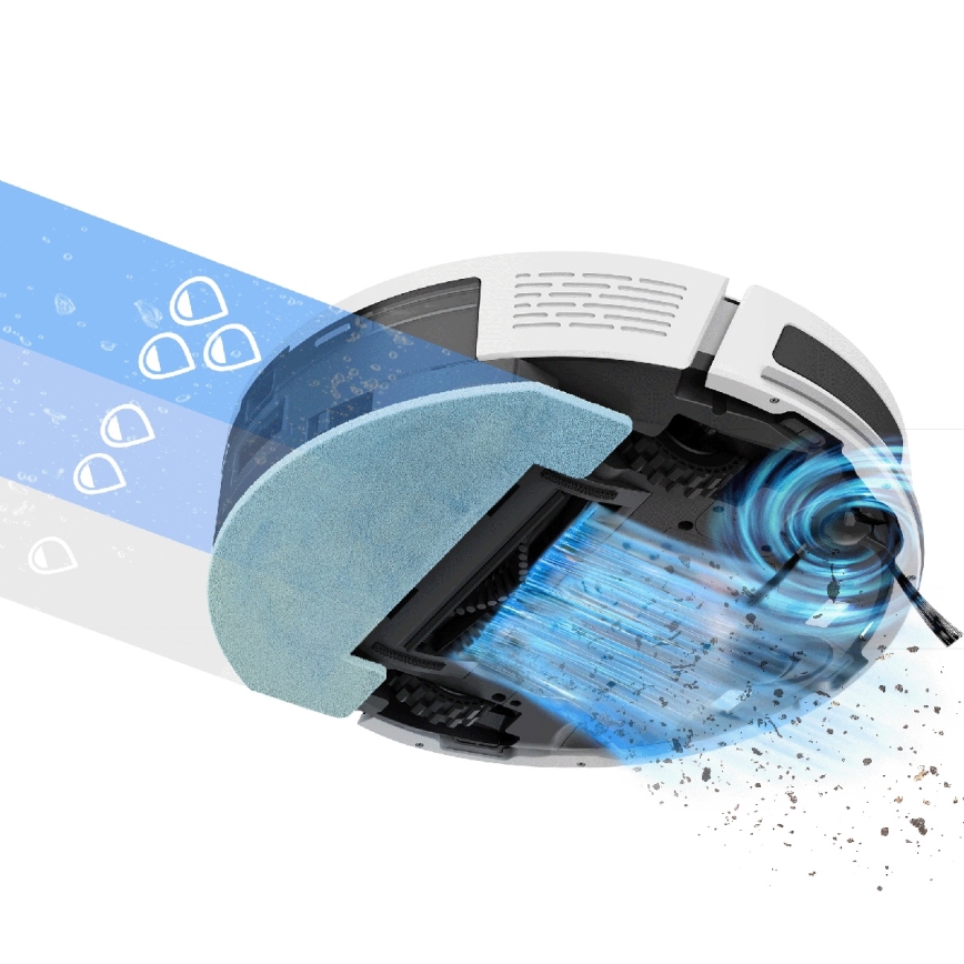 TESLA Electronics RoboStar - Умна робот-прахосмукачка 2 в 1 3200 mAh Wi-Fi бяла