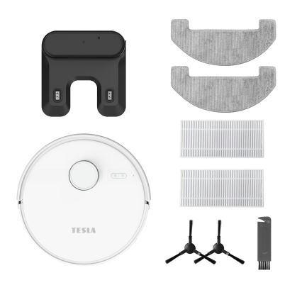 TESLA Electronics RoboStar - Умна робот-прахосмукачка 2 в 1 3200 mAh Wi-Fi бяла