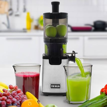 TESLA Electronics SlowJuicer Deluxe - Сокоизстисквачка с ниски обороти 250W/230V неръждаем/черен