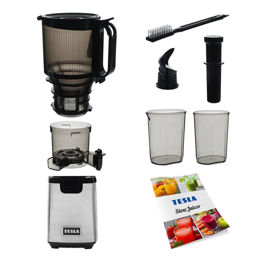 TESLA Electronics SlowJuicer Deluxe - Сокоизстисквачка с ниски обороти 250W/230V неръждаем/черен