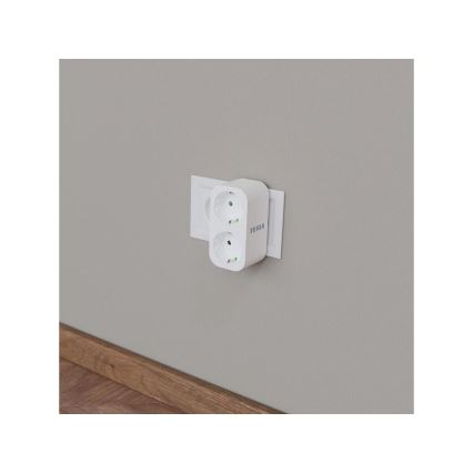 TESLA Smart - Интелигентен разклонител за контакти 2x16A/230V Тип F Wi-Fi Tuya