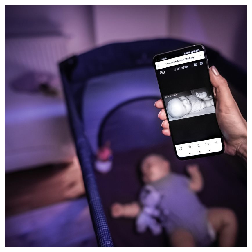 TESLA Smart - Смарт камера 360 Baby Full HD 1080p 5V Wi-Fi розова