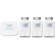 TESLA Smart - К-кт 3x Безжичен смарт термостатен накрайник + смарт портал Hub Zigbee Wi-Fi