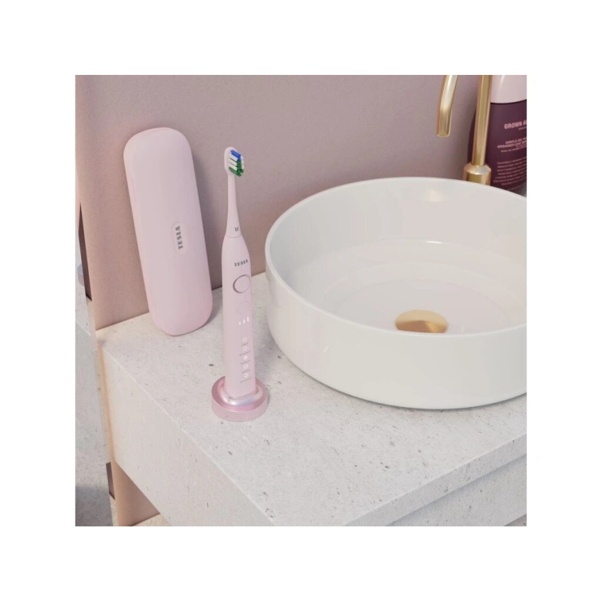 TESLA Smart - Комплект от 4 резервни глави за звукова четка за зъби TS400, розов
