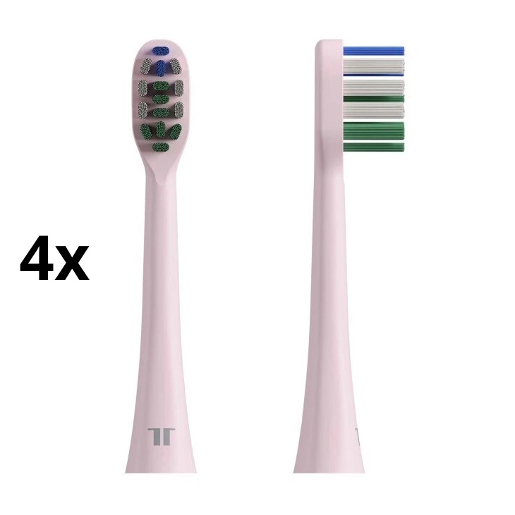 TESLA Smart - Комплект от 4 резервни глави за звукова четка за зъби TS400, розов