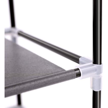 Текстилен шкаф за съхранение с рафтове MATIS 88x160 см, черен