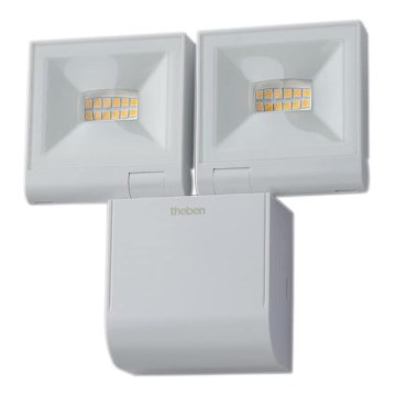 theben - LED стенен прожектор 2xLED/10W/230V бял IP55