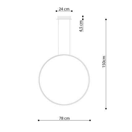Thoro TH.175 - LED Пендел RIO LED/50W/230V CRI 90 3000K Ø 78 cm златист