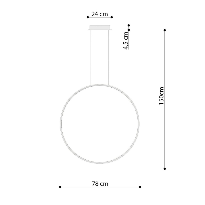 Thoro TH.175 - LED Пендел RIO LED/50W/230V CRI 90 3000K Ø 78 cm златист