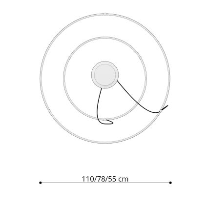 Thoro TH.176 - LED Пендел RIO LED/80W/230V CRI 90 3000K бял