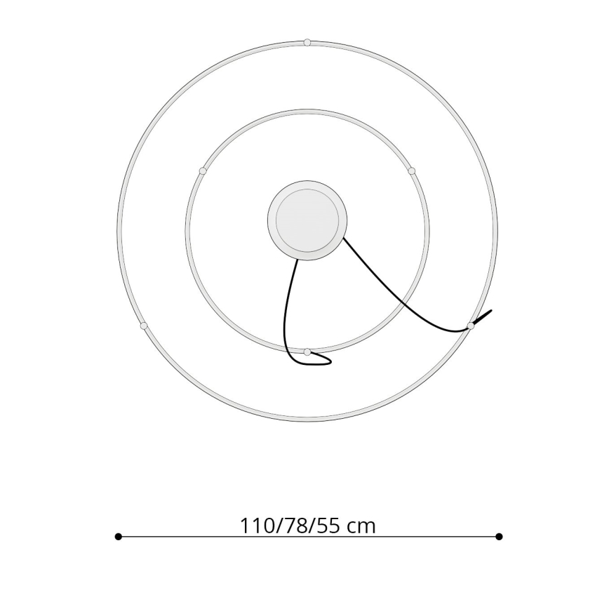 Thoro TH.176 - LED Пендел RIO LED/80W/230V CRI 90 3000K бял