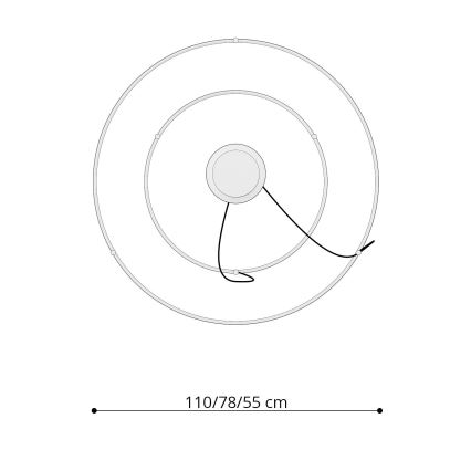Thoro TH.178 - LED Пендел RIO LED/80W/230V CRI 95 4000K бял