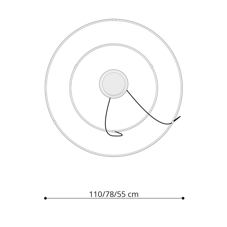 Thoro TH.178 - LED Пендел RIO LED/80W/230V CRI 95 4000K бял