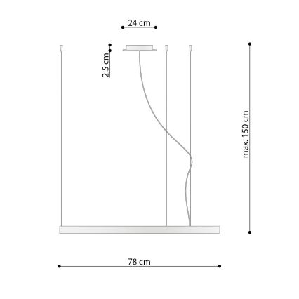 Thoro TH.181 - LED  Пендел RIO LED /50W/230V CRI 95 4000K Ø 78 cm златист