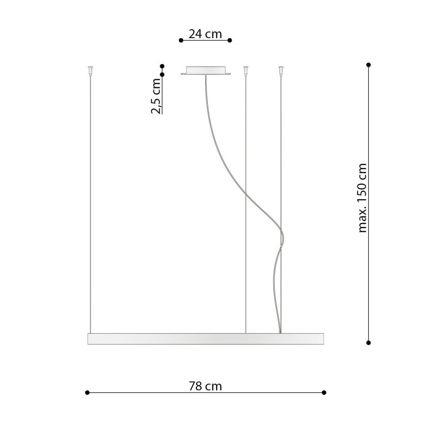 Thoro TH.181 - LED  Пендел RIO LED /50W/230V CRI 95 4000K Ø 78 cm златист