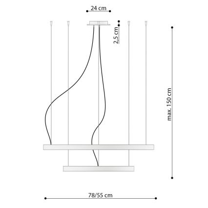 Thoro TH.214 - LED Пендел RIO LED/80W/230V CRI 90 3000K златист