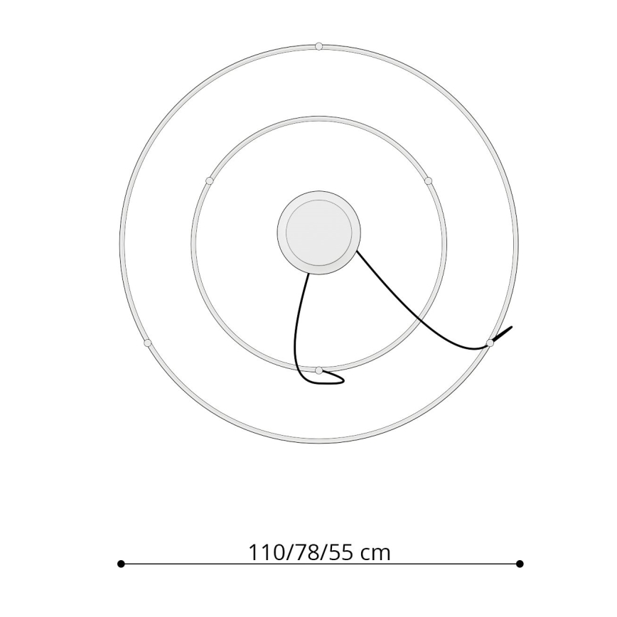 Thoro TH.214 - LED Пендел RIO LED/80W/230V CRI 90 3000K златист