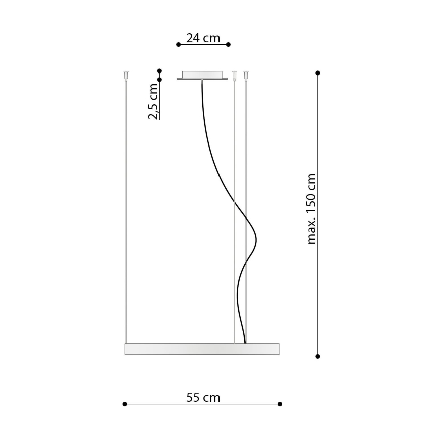 Thoro TH.216 - LED Пендел RIO LED/30W/230V CRI 90 3000K Ø 55 cm златист