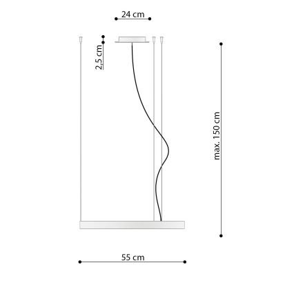 Thoro TH.217 - LED Пендел RIO LED/30W/230V CRI 95 4000K Ø 55 cm златист