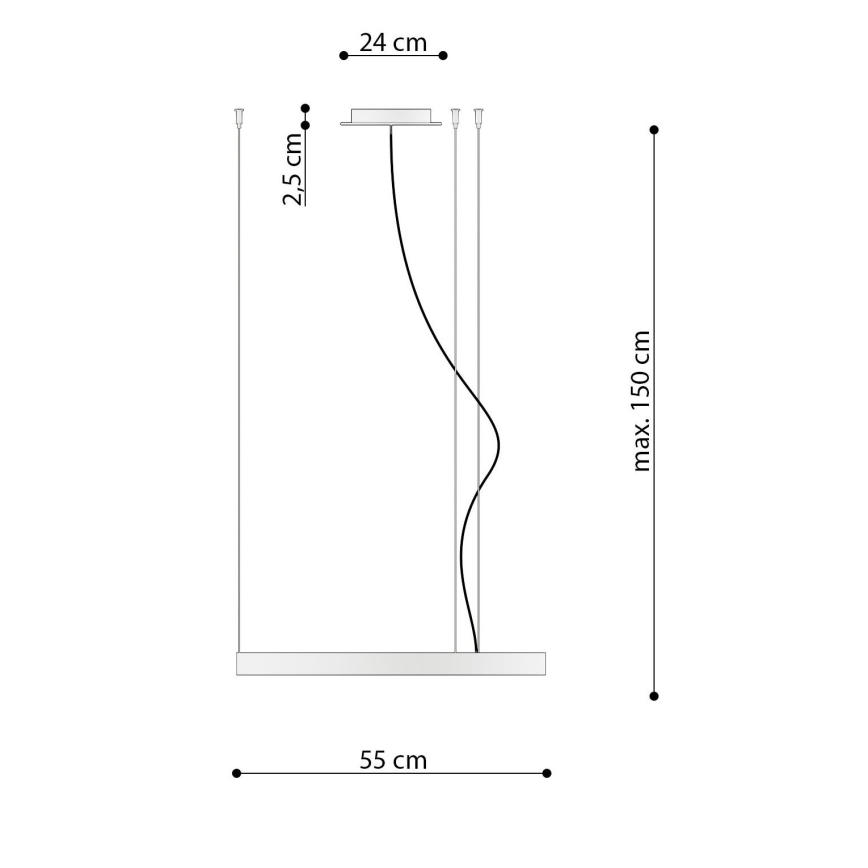 Thoro TH.217 - LED Пендел RIO LED/30W/230V CRI 95 4000K Ø 55 cm златист