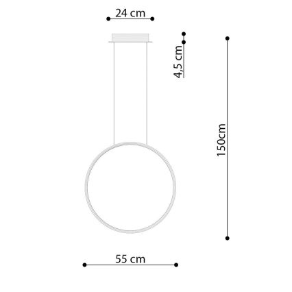 Thoro TH.220 - LED Пендел RIO LED/30W/230V CRI 90 3000K Ø 55 cm златист